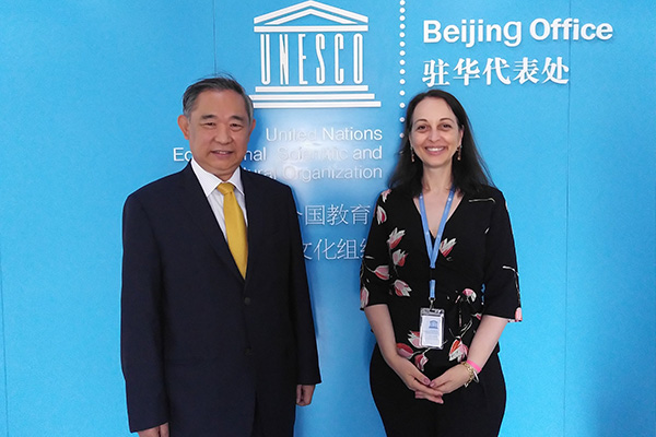 李若弘与联合国教科文组织驻华代表处合作“一带一路”