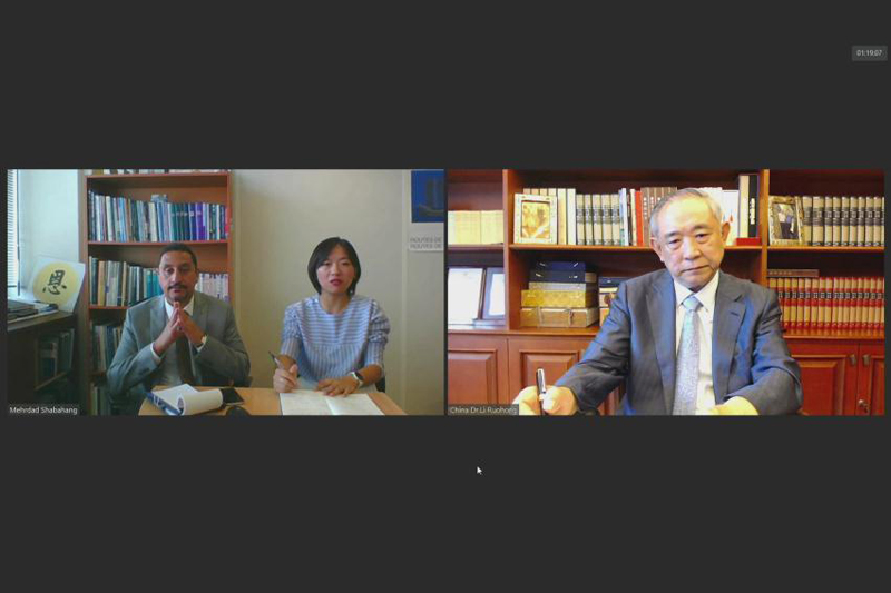 李若弘与联合国教科文组织总部官员视频工作会谈