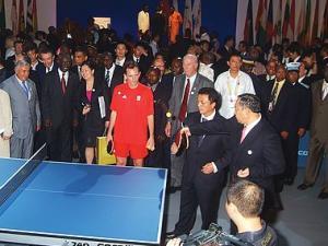 李若弘主席应邀参加法语国家国际组织举行的乒乓球友谊赛