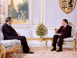 突尼斯总统会见中国世界和平基金会主席李若弘