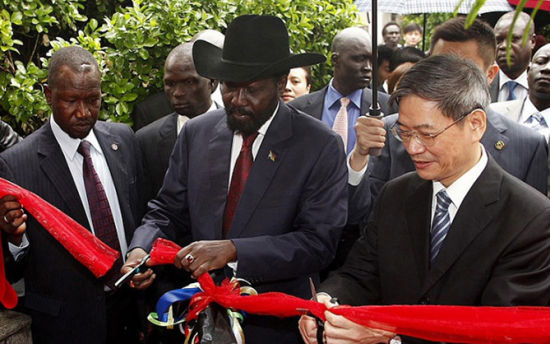 H.E. President Salva Kiir Mayardit attends the opening ceremony of South Sudan’ Embassy to China in Peace Garden